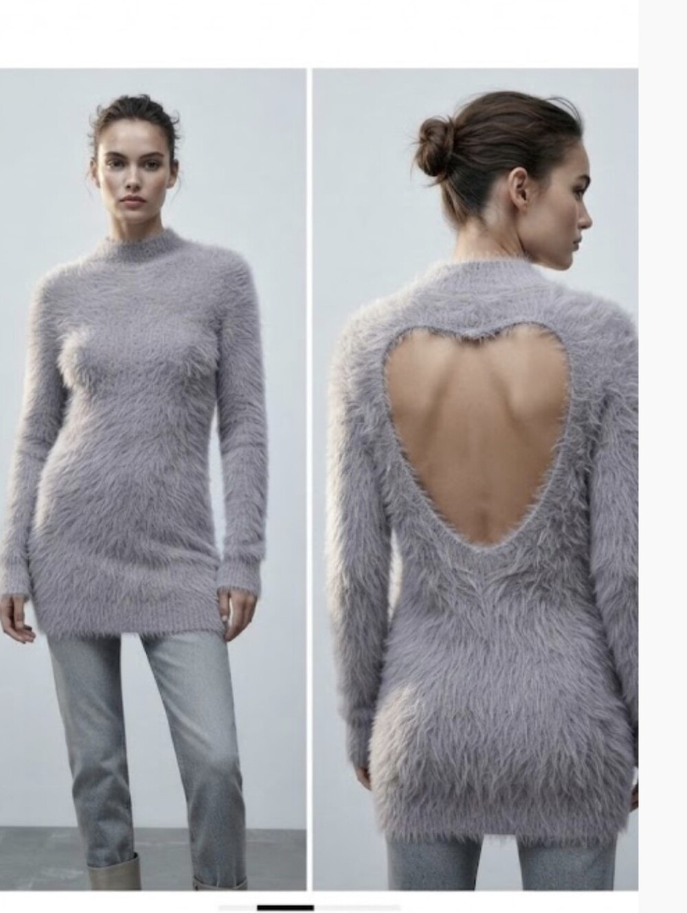 Lavender Zara Keyhole Back Sweater Tunic